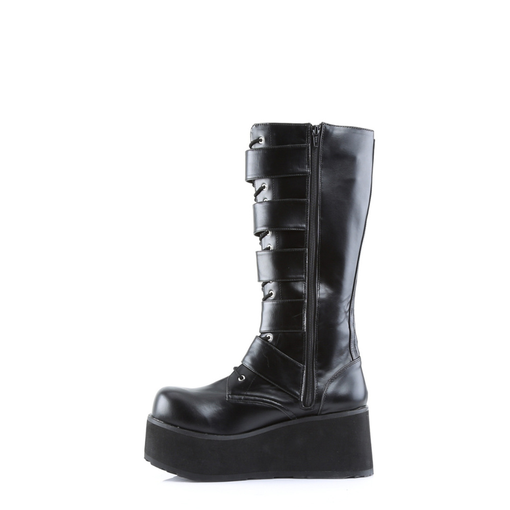 Mens Gothic Platform Lace Up Knee High Boots - Picture 4 of 5